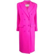 Alexandre Vauthier Hot Pink Double-Breasted Midi Coat Pink, Dam