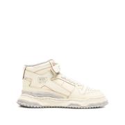 Mihara Yasuhiro Off-White Läder Sneaker med Logotyp White, Herr