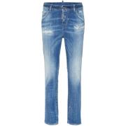 Dsquared2 Ljusblå Skinny Tvättad Denim Jeans Blue, Dam