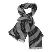 Emporio Armani Logo Scarf Gray, Herr