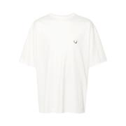 Mugler Off-White Jersey T-shirt med Piercing Detalj White, Herr