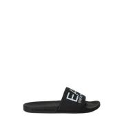 Emporio Armani EA7 Svarta polyeten sandaler med damens band Black, Dam