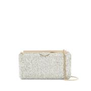 Jimmy Choo Champagne Sequinned Ellipse Clutch Gray, Dam