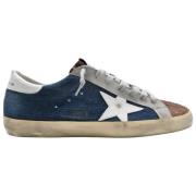 Golden Goose Blå Jeans Grå Superstars Sneakers Multicolor, Herr