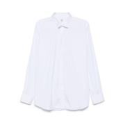 Mazzarelli Vit Bomullsblandning Poplin Skjorta White, Herr