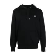 Fred Perry Svart Tippad Huva Tröja Black, Herr