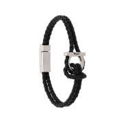 Salvatore Ferragamo Flätad Rem Hänge Smycken Black, Herr