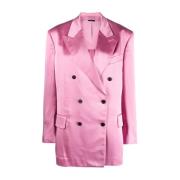 Tom Ford Elegant Dubbelknäppt Blazer Pink, Dam