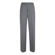 Max Mara Weekend Grå Stretch Ull Crepe Byxor Gray, Dam