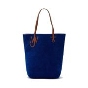 JW Anderson Blå Brun Texturerad Ankare Tote Väska Blue, Dam