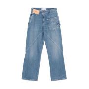 JW Anderson Ljusblå Jeans med Dold Dragkedja Blue, Herr