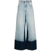 MM6 Maison Margiela Indigo Blå Denim Wide Leg Jeans Blue, Herr