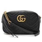 Gucci Vintage Pre-owned Laeder crossbodyvskor Black, Dam