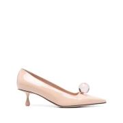 Jimmy Choo Beige Patentläder Slip-On Klackar Beige, Dam