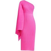 Solace London Fuchsia Rosa Ribbstickad Enaxlad Klänning Pink, Dam