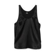 Pinko Svart scoop neck ärmlös topp Black, Dam