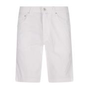 Jacob Cohën Vita Bermuda Shorts i Bomullsblandning med Midjehöjd White...