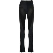 Mugler Wide Trousers Black, Dam