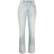 Kenzo Japanska höga midje straight-leg jeans Blue, Dam