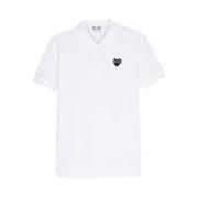 Comme des Garçons Play Piqué Weave Polo T-shirt White, Herr