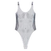 Jean Paul Gaultier Vit Scoop Neck Strandkläder Multicolor, Dam