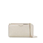 Jimmy Choo Platinum Ice Glitter Ellipse Clutch Gray, Dam