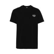 A.p.c. Svart Bomull Logo T-shirt Black, Herr