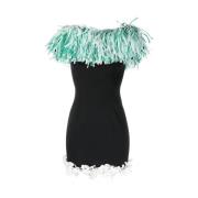 Emilio Pucci Fringe-Trim Mini Klänning med Blomsterapplikation Multico...