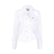 Vivienne Westwood Vit Bomullsskjorta med Orb Logo White, Dam