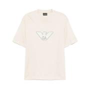 Emporio Armani Ecru Crew Neck Short Sleeves T-shirt White, Herr