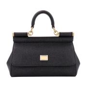 Dolce & Gabbana Svart Läder Handväska Aw23 Black, Dam