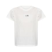 MM6 Maison Margiela Vit Bomull Crew Neck T-shirt White, Dam