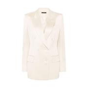 Tom Ford Beige Peak Lapel Double-Breasted Jacket Beige, Dam