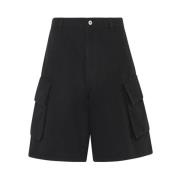 JW Anderson Svarta Cargo Shorts med Dragkedja Black, Herr