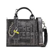 Marc Jacobs Sliten Canvas Handväska med Metallfinish Gray, Dam