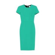 Victoria Beckham Grön Bodycon Klänning med Crew Neck Green, Dam