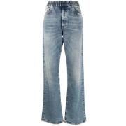 Heron Preston Indigo Wide Leg Denim Jeans Blue, Dam