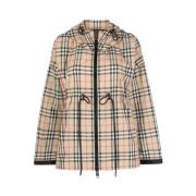 Burberry Rutig Huva Jacka Beige, Dam