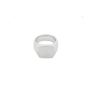 Tom Wood Silver Satin Kay Ring Smycken Gray, Herr