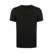 Tom Ford Svart Bomullsblandad Kortärmad Crew Neck T-shirt Black, Herr