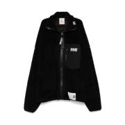 Mihara Yasuhiro Svart Shearling Dragkedja Jacka Black, Herr