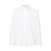 MM6 Maison Margiela Vit Bomull Poplin Skjorta med Dragkedjedetaljer Wh...