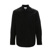 Salvatore Ferragamo Svart Bomull Poplin Skjorta Black, Herr