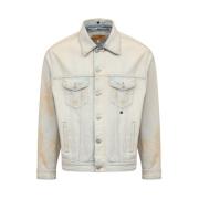 MM6 Maison Margiela Vit Bomull Jacka Med Distressed Finish White, Herr