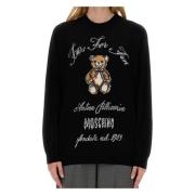 Moschino Svart Stickad Topp Black, Dam