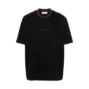 Lanvin Broderad Logotyp Crew Neck T-shirt Black, Herr