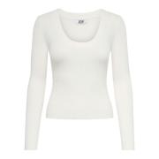 Jacqueline de Yong Dam Vit Stickat White, Dam