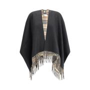 Burberry Monokrom Cape Poncho Black, Dam