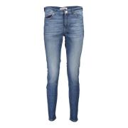 Tommy Hilfiger Blå Skinny Jeans med Tvättad Effekt Blue, Dam