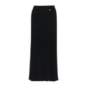 Kiton Metallic Wool Pencil Skirt Black, Dam